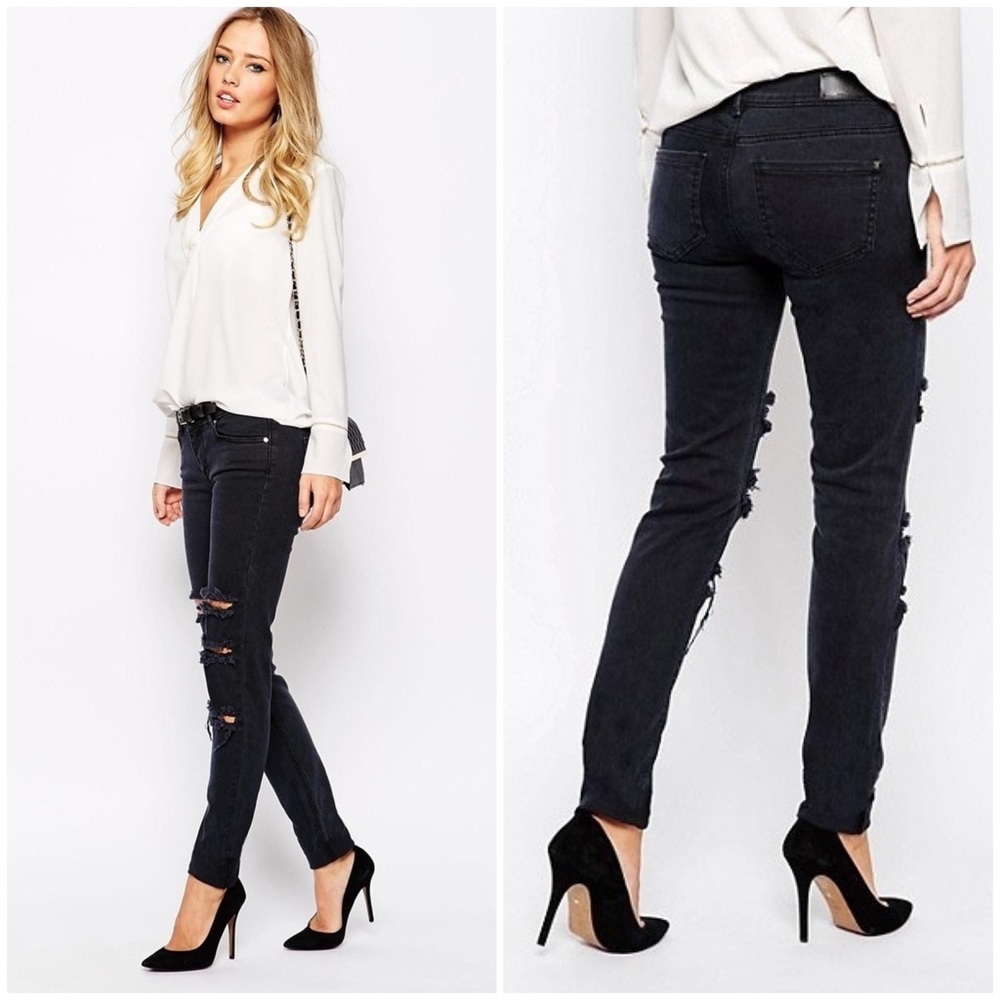 Supertrash Paradise Ripped Mid Gray Skinny Jeans